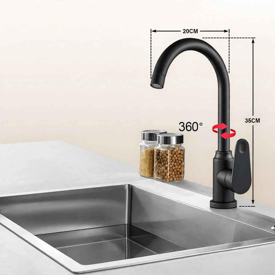 Kitchen faucet stainless steel 304, single lever mixer tap