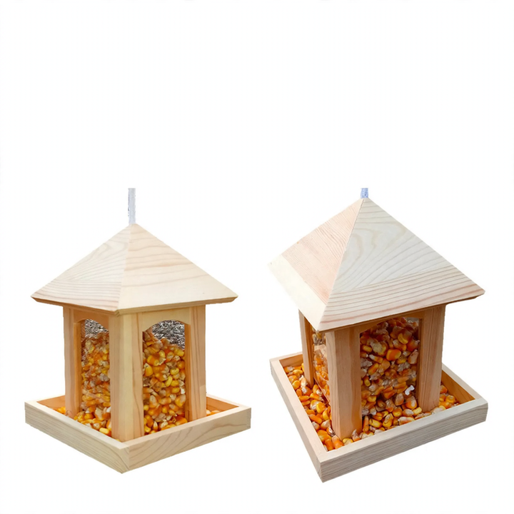 Wood Bird Feeder Station for Hanging