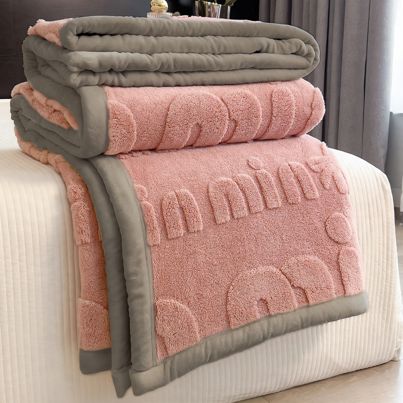 Coral fleece blanket, thickened, for winter
