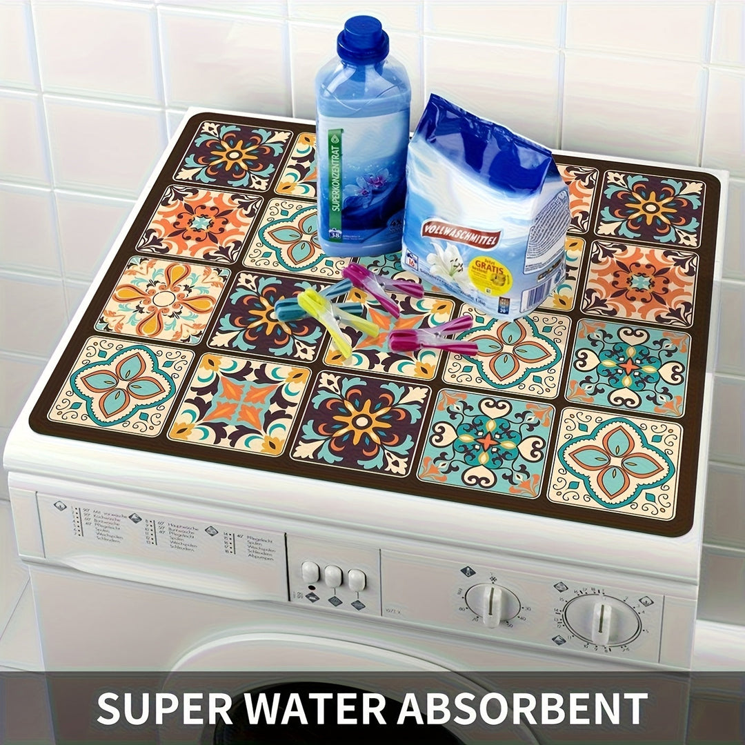 Washing Machine Cover Mat Retro Mosaic | Stornfield