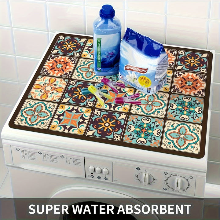 Washing Machine Cover Mat Retro Mosaic | Stornfield