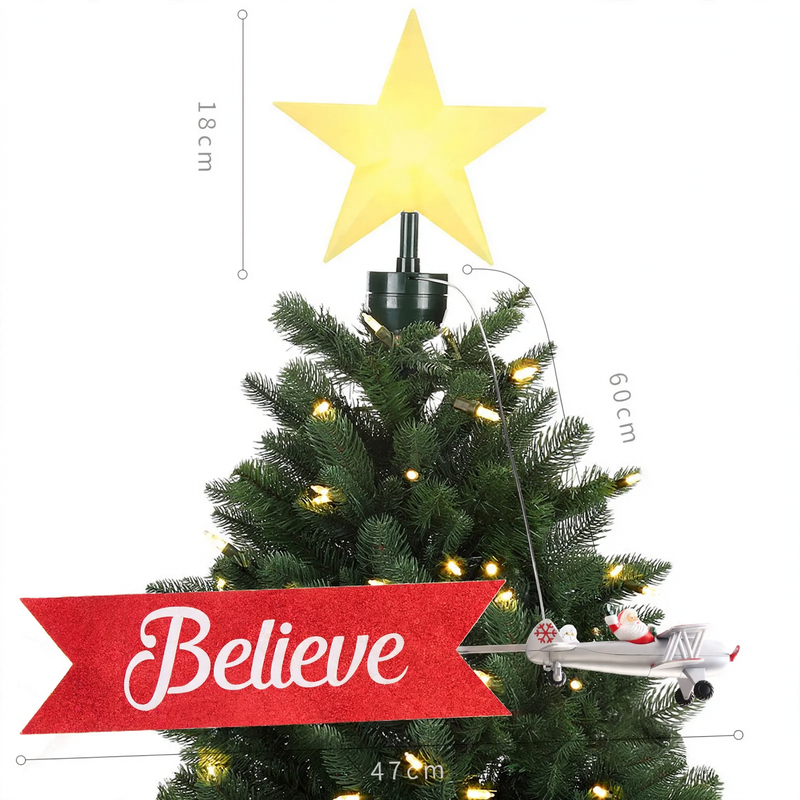 Illuminated and rotating Christmas tree star