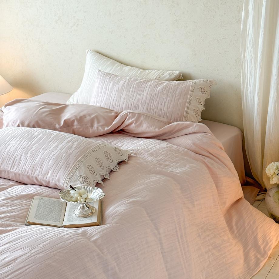 Cotton bedding set, jacquard, fleece finish