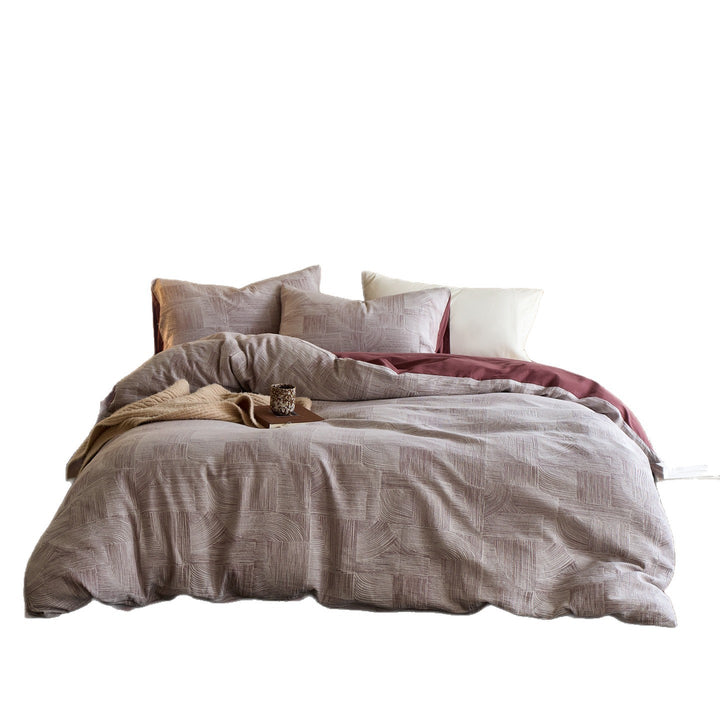 Cotton bedding set, 100S, brushed, geometric
