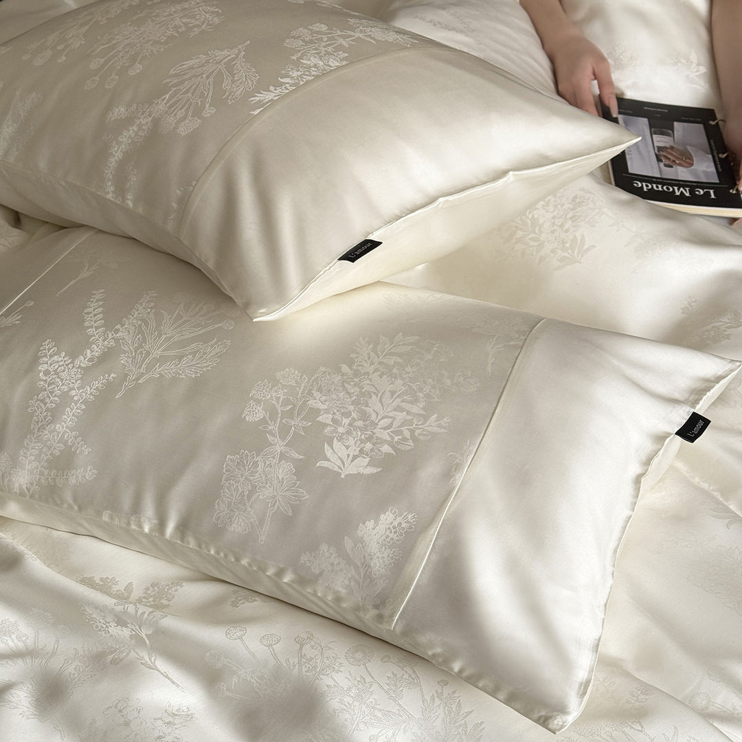 Tencel bedding set, 4-piece, relief pattern, cooling effect