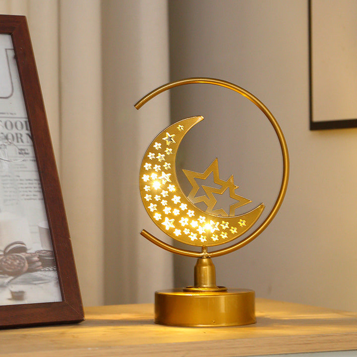 LED decorative light made of iron, moon and star design