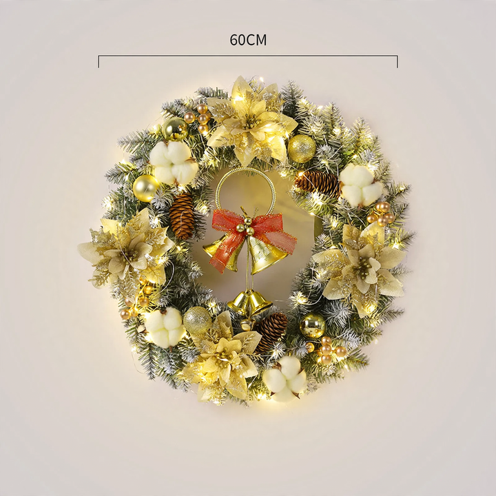 Decorative Christmas wreath with lighting