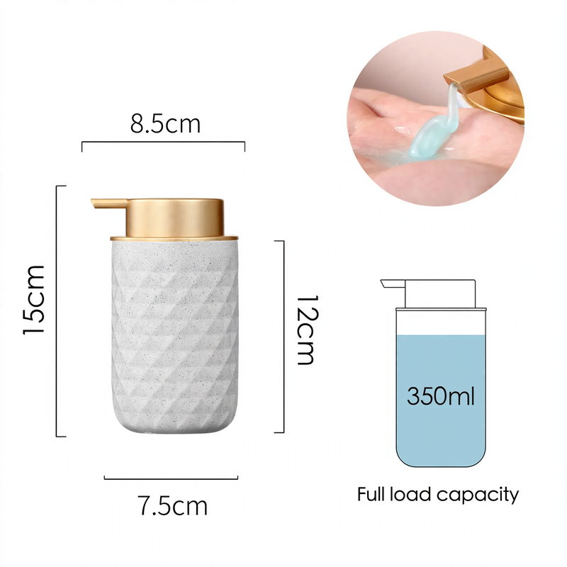 Ceramic soap dispenser with pump