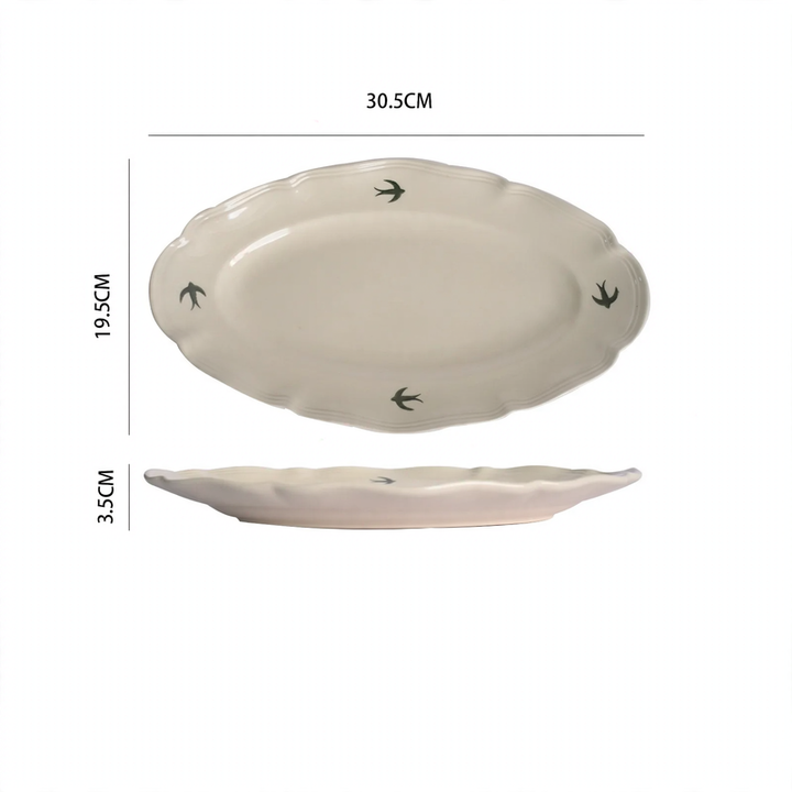 Ceramic dinnerware set, floral pattern, vintage style