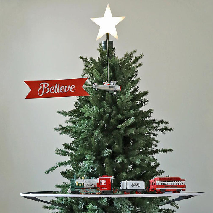 Illuminated and rotating Christmas tree star