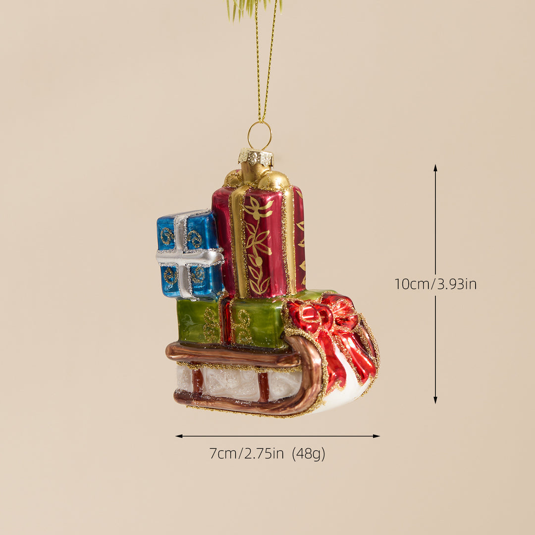 Glass Christmas tree ornaments, hand-painted, various designs