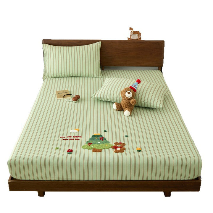 Cotton fitted sheet set with cartoon designs