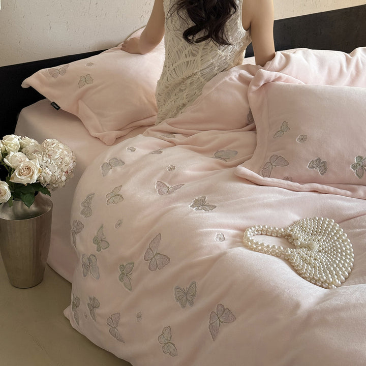 Heat bedding set, 4-piece, milk fiber, cartoon design