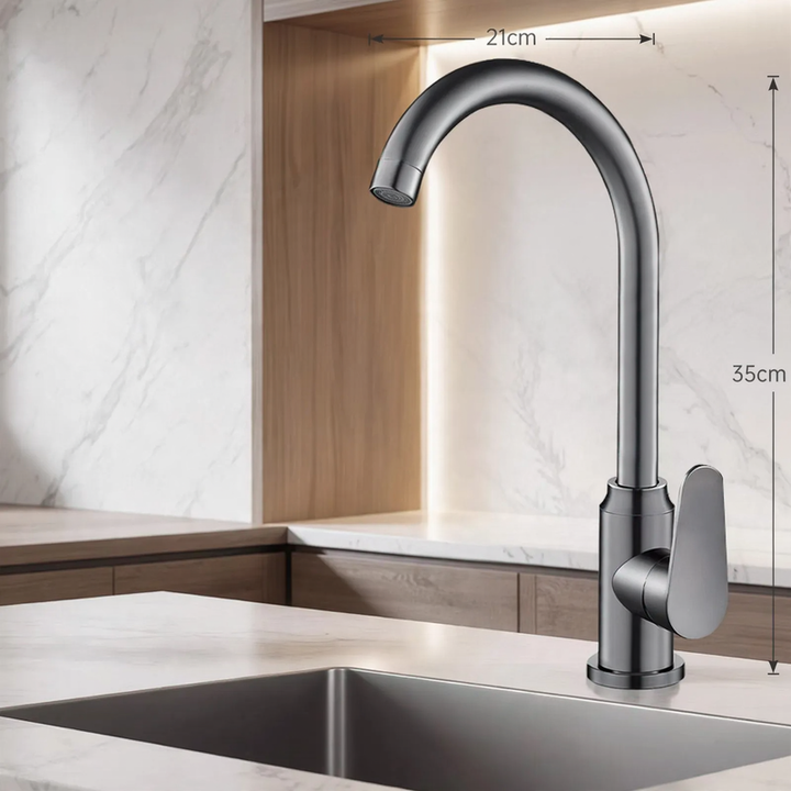 Stainless steel kitchen faucet, mixing or cold water