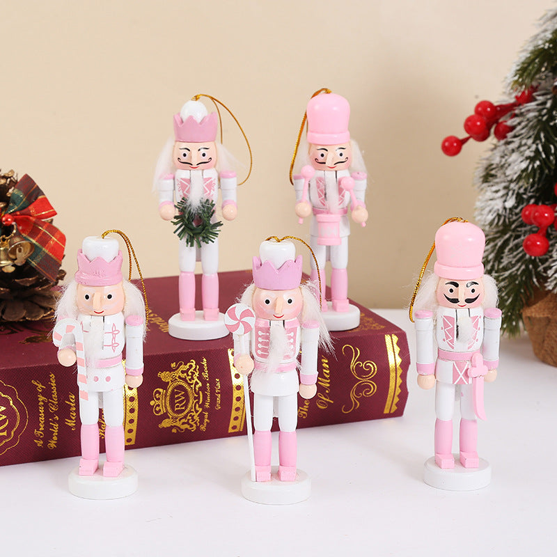 Wooden nutcracker, 12 cm, Pink