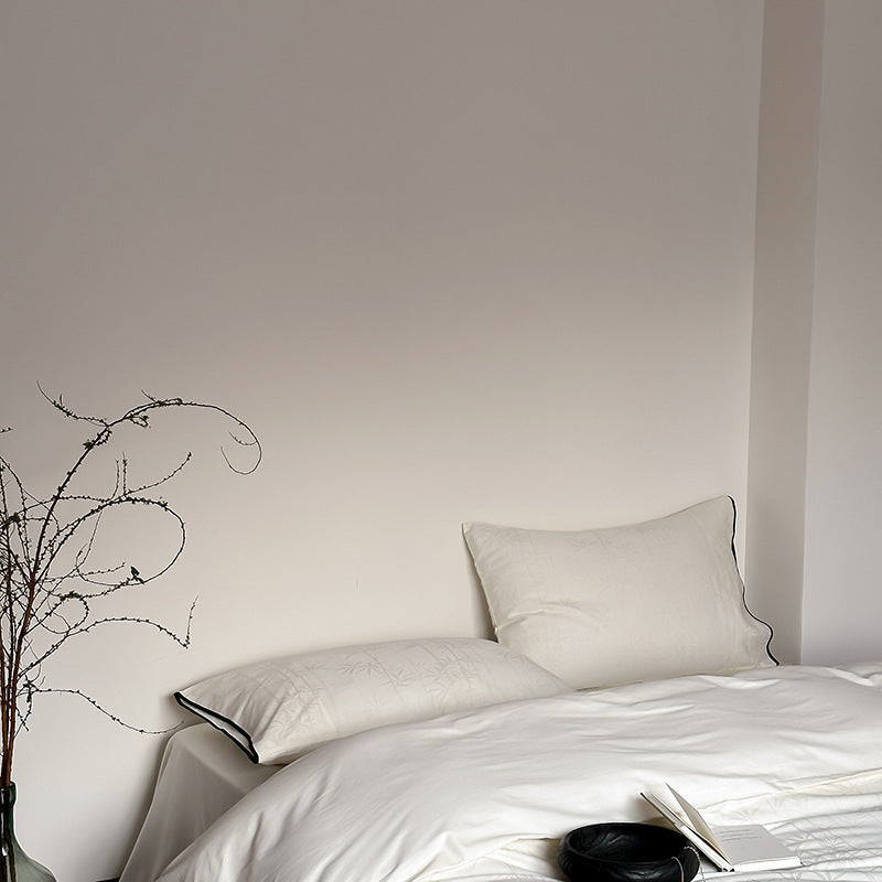 Washed Cotton Bedding Set, 4-piece, Jacquard
