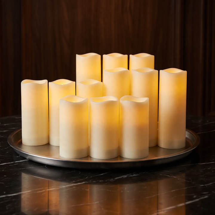 Waterproof LED Candle Set, 12-piece, ABS plastic