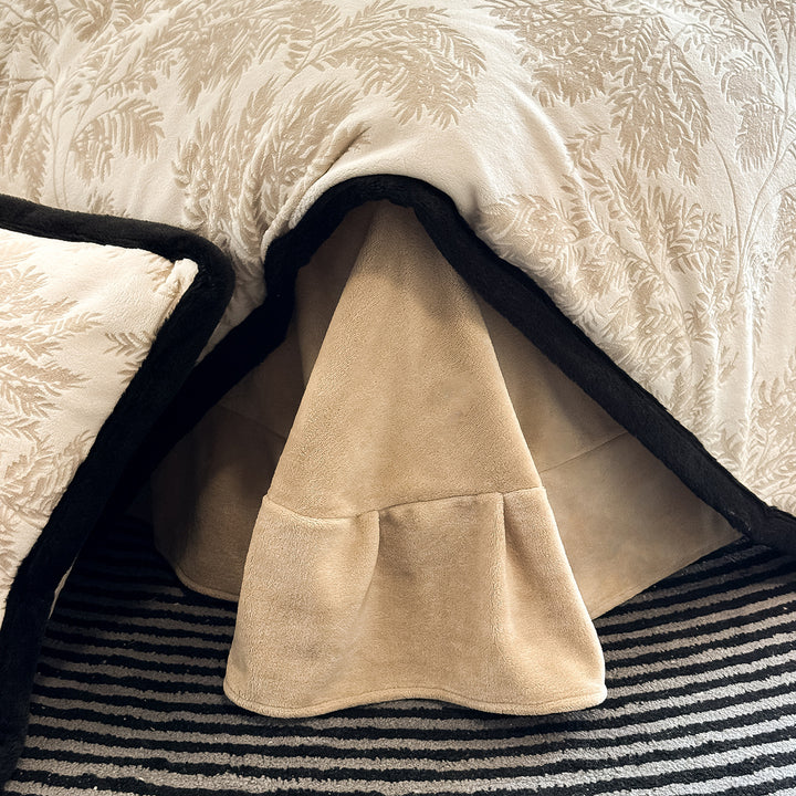 Luxurious milk fiber fleece bedding set, geometric/floral