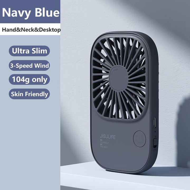 Mini Handheld USB Rechargeable Fan with 3 Speeds, Portable Lash Fan & Desk Stand | Stornfield