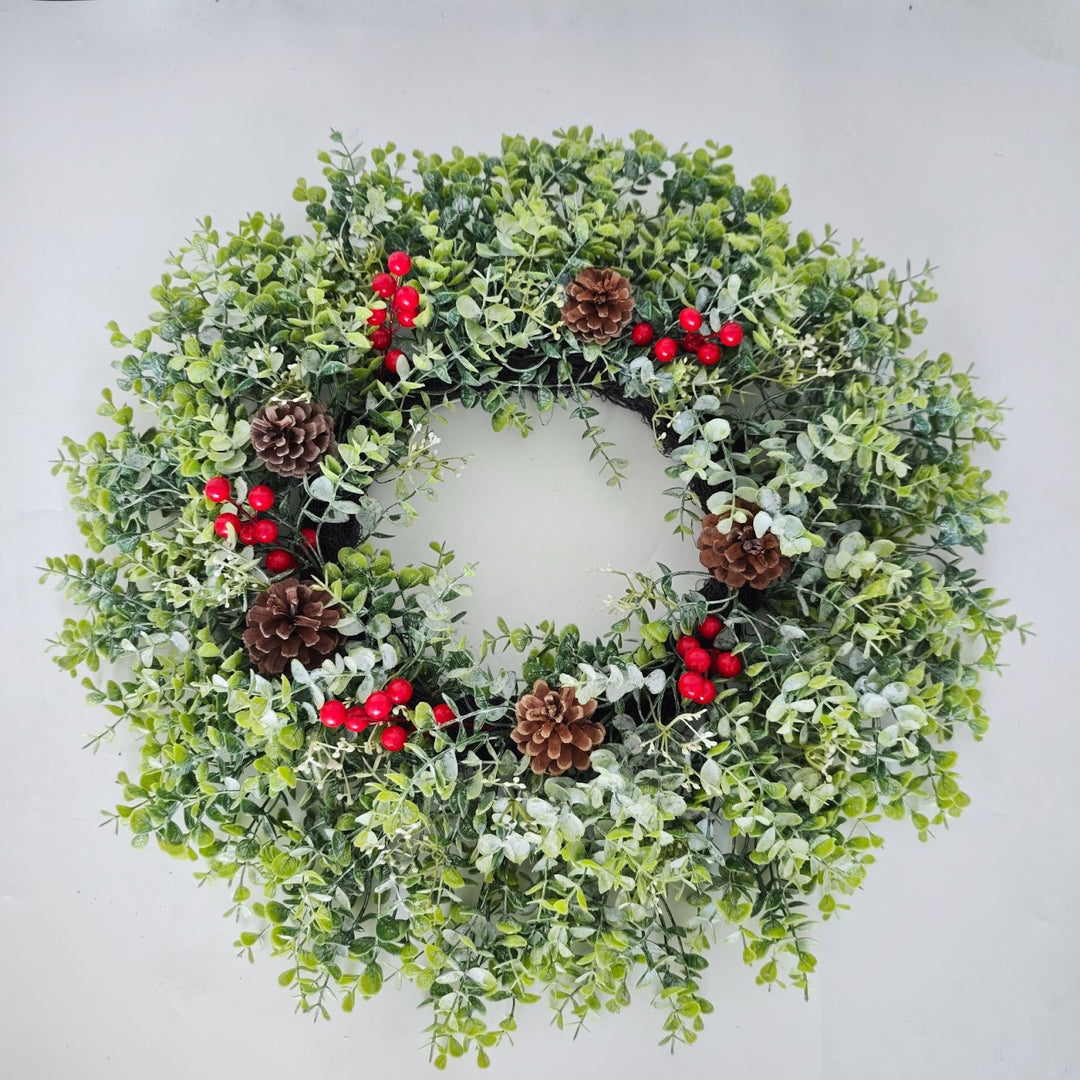 Christmas Eucalyptus Wreath with Welcome Sign 60 cm