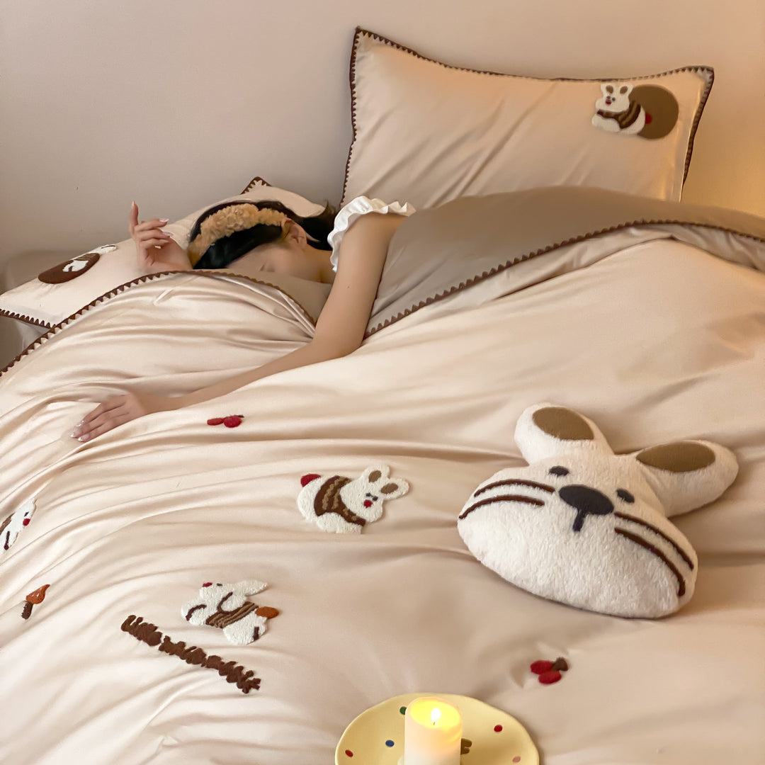 Cotton bedding set, 4-piece, 100 long staple