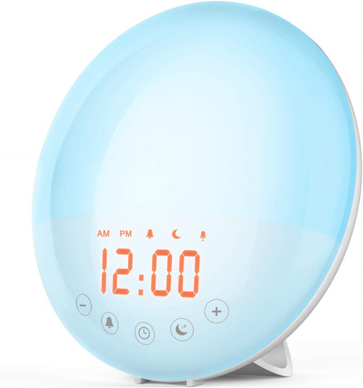 LED daylight alarm clock with sunrise simulation and FM radio