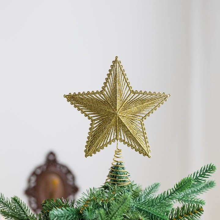 Christmas tree top star, plastic with glitter
