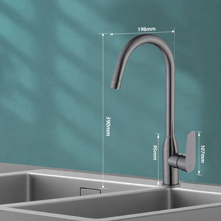 Stainless steel kitchen faucet, mixing or cold water