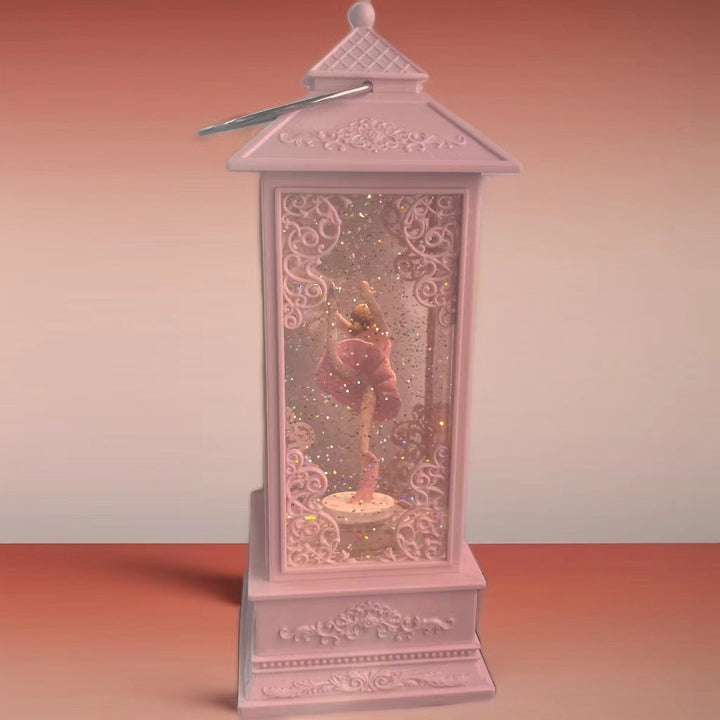Ballerina music box with glass globe, 34 cm