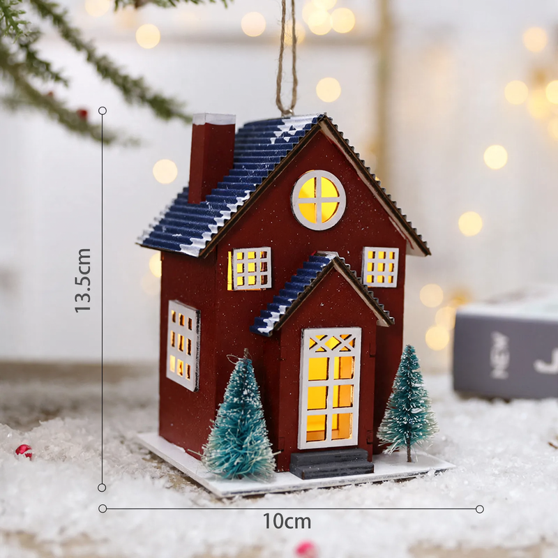 Decorative Christmas wooden house with lighting