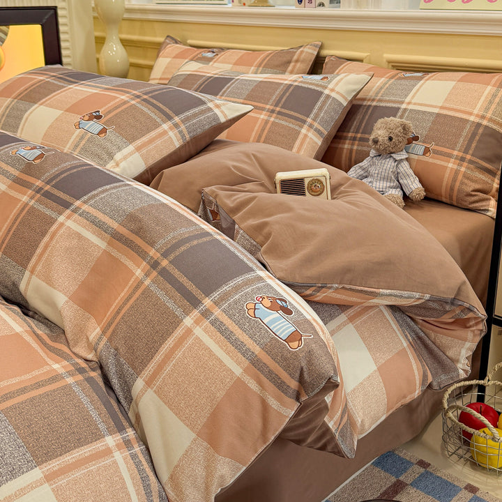 Brushed cotton bedding set for winter