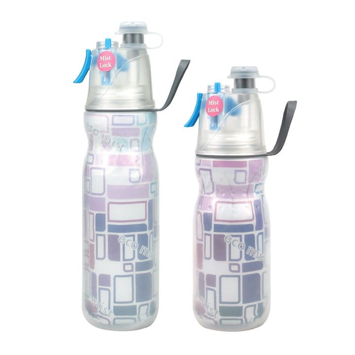 Sports water bottle with spray function, 470–590 ml