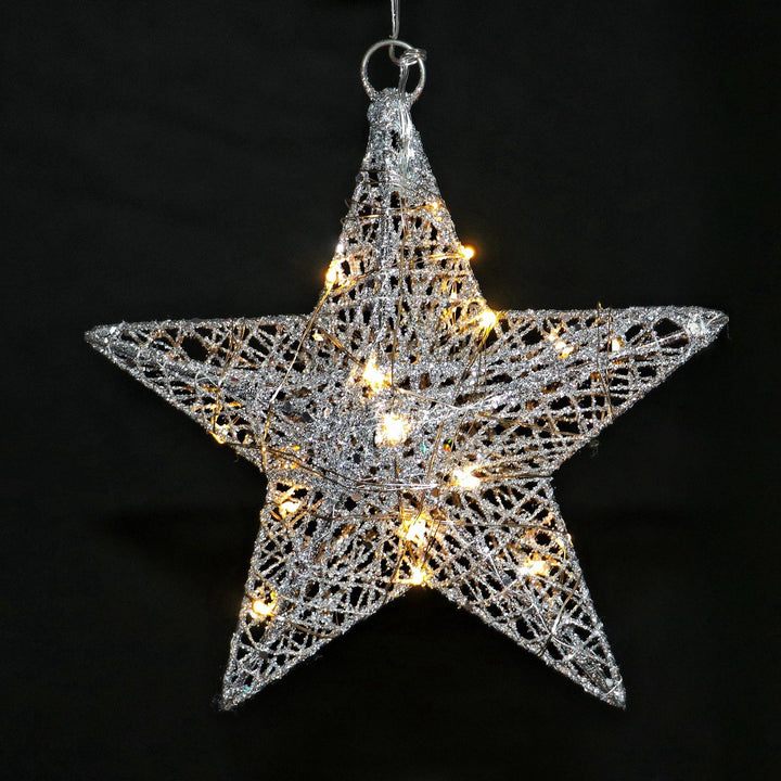 Illuminated Christmas tree star made of iron