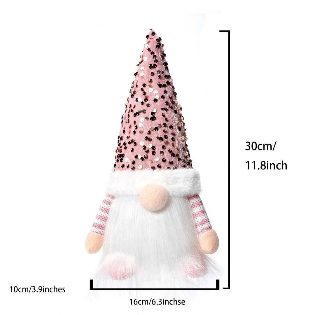 Lighted Christmas elf figure with sequin hat