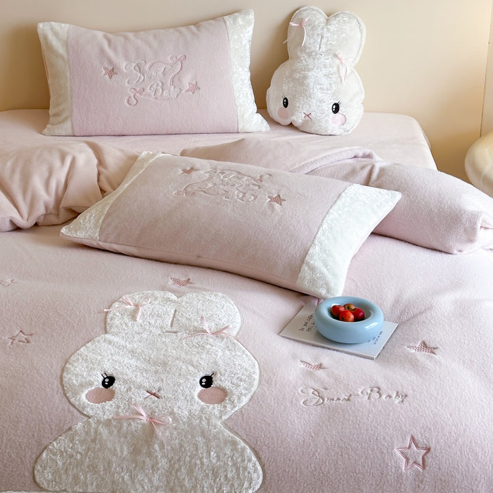 Winter bedding set made of milk fiber fleece, soft and warm