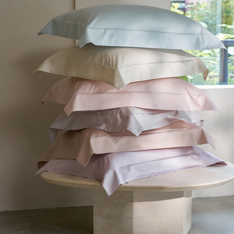 Cotton bed linen set, plain, satin weave