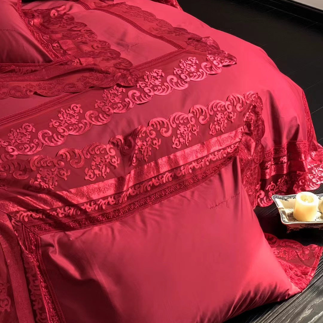 Festive wedding bedding set made of long-staple cotton