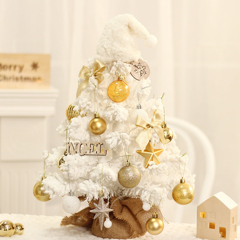 Mini Christmas tree, white, flocked, 45 cm