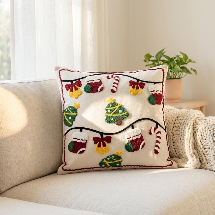 Christmas embroidery cushion cover, 45×45 cm