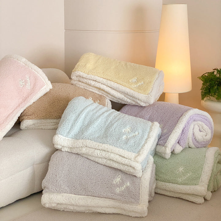 Fluffy wool blanket made of lamb fleece in various sizes