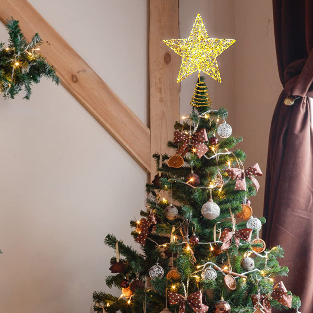 Christmas tree top star with LED light string