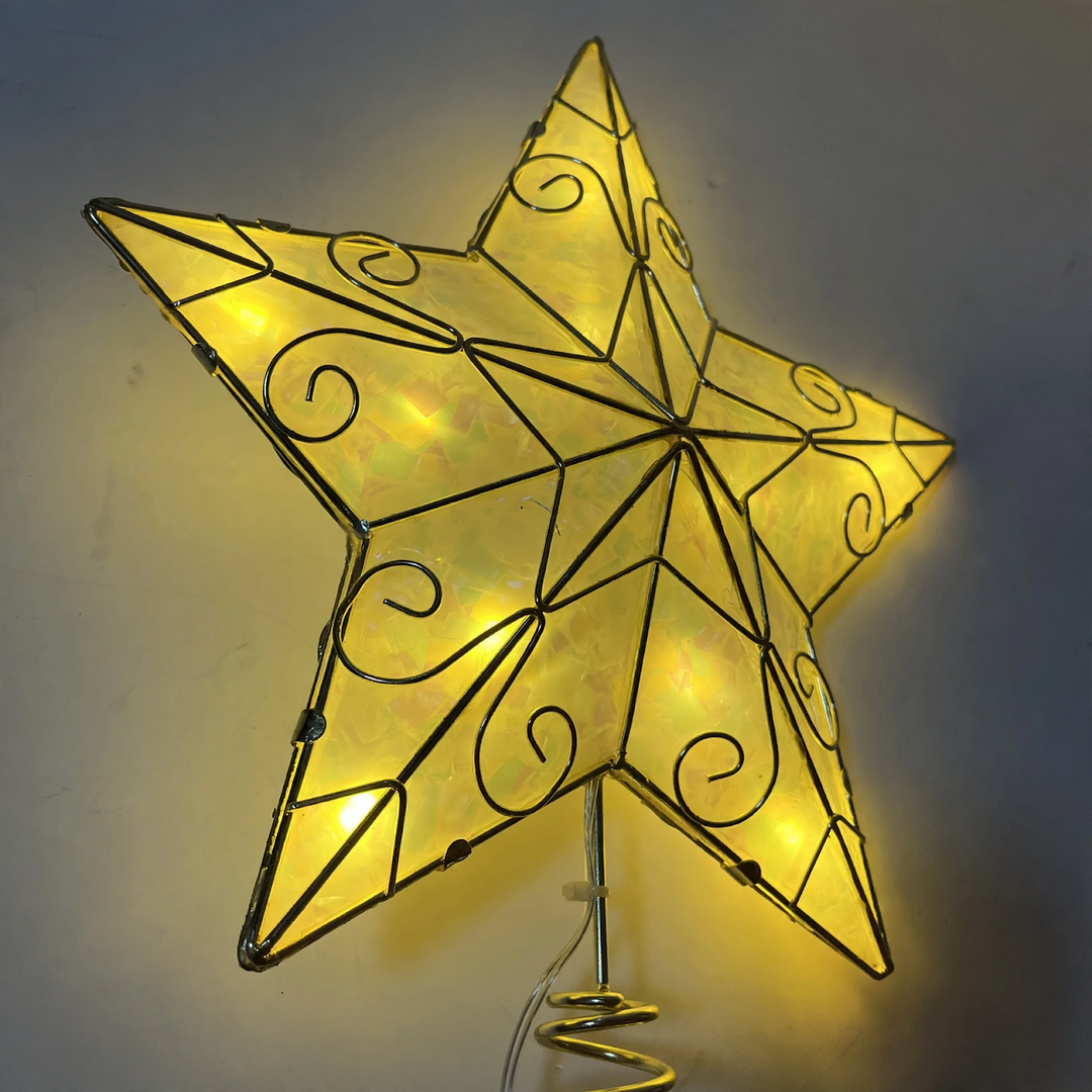 3D Christmas tree topper, star design, metal