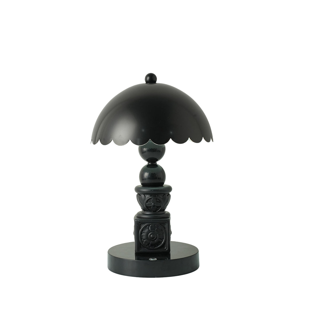 Vintage column table lamp with carving