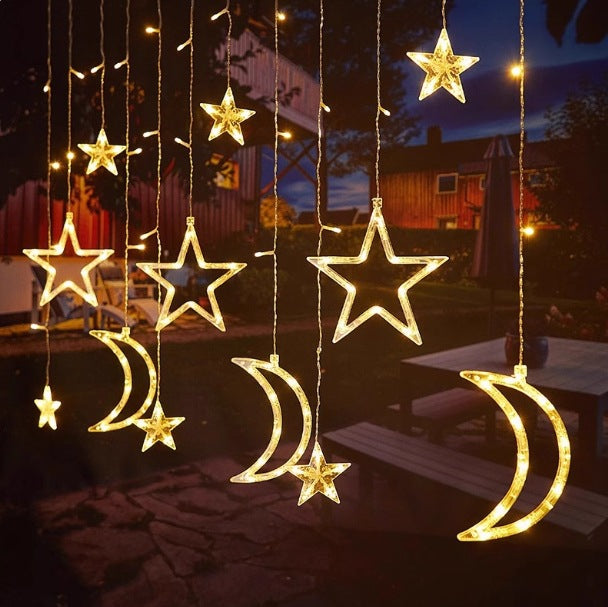LED Star and Moon Light Curtain for Festive Decoration