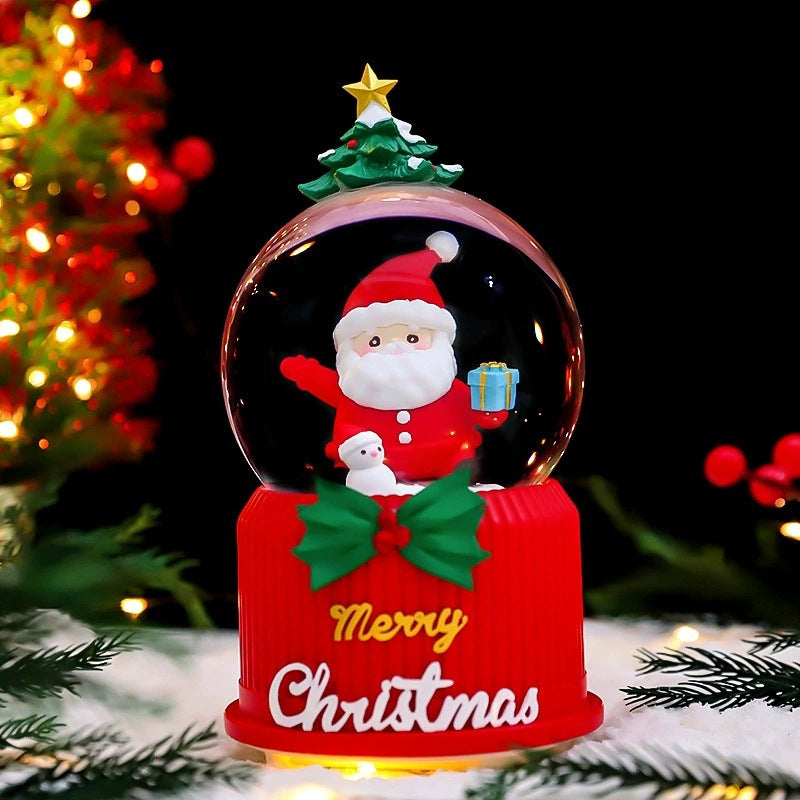 Christmas snow globe with music and light