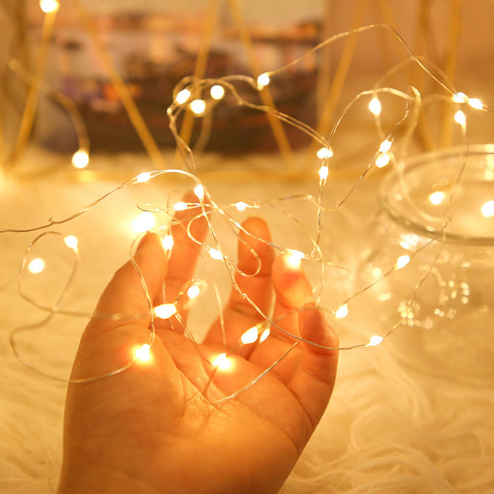 LED Copper Wire String Lights with Button Cell Operation