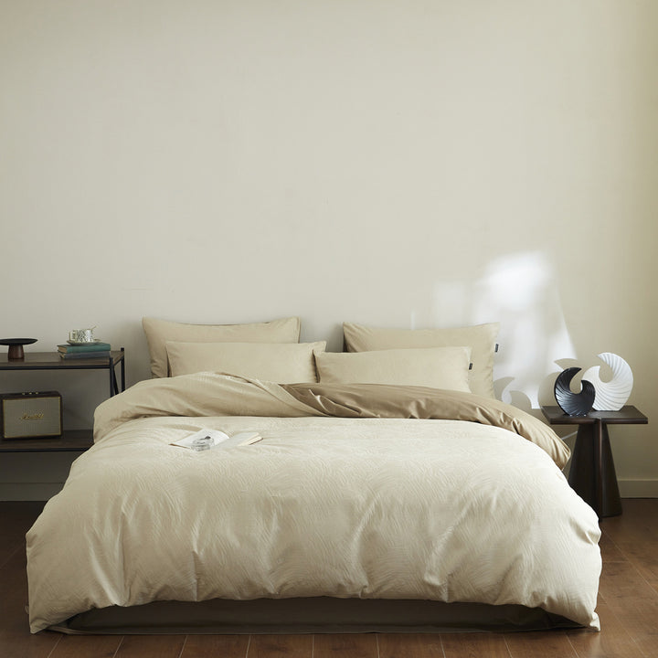 Bedding set made of washed long-staple cotton, jacquard