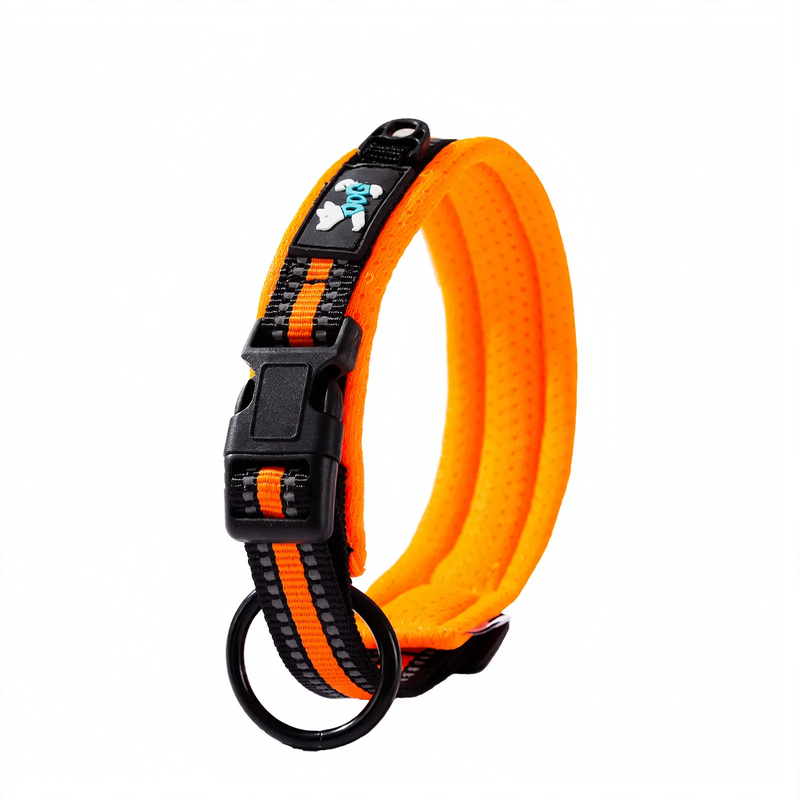 Fabric collar for dogs, adjustable and durable