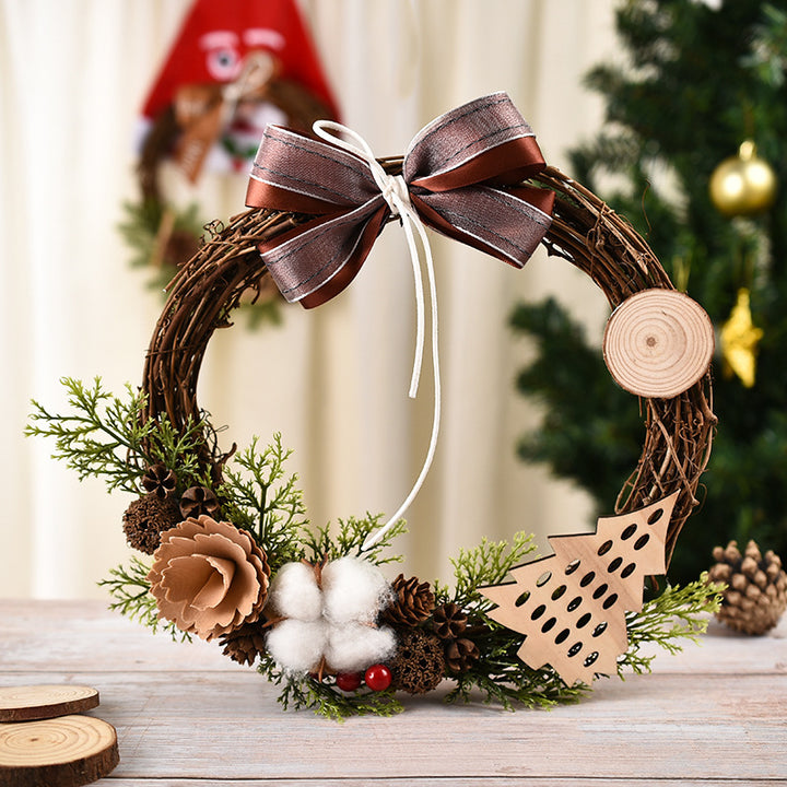 Decorative Christmas wreath made of wood