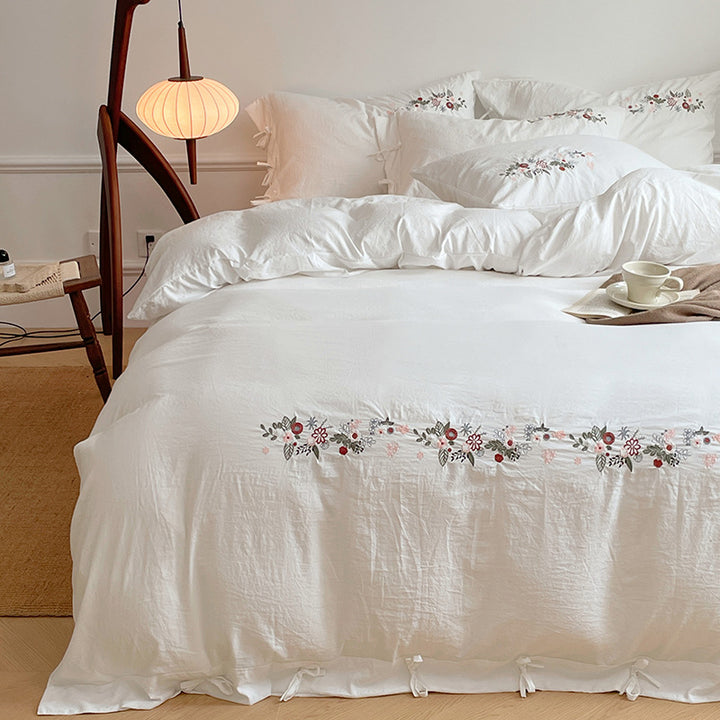 Bedding set, 4-piece, linen-cotton, autumn